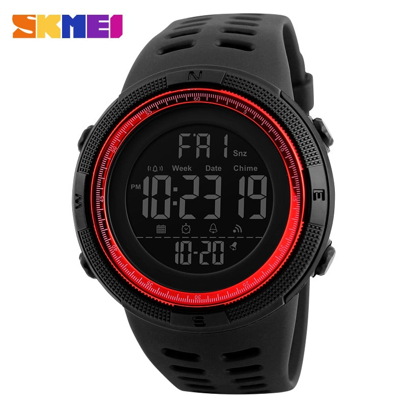 SKMEI 1251 Fashion Outdoor Sport Watch Men Multifunction Watches Alarm Clock Chrono 5Bar Waterproof Digital Watch reloj hombre
