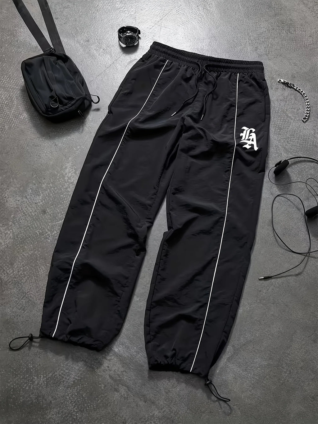 Pantalones anchos estilo paracaídas con bloques
