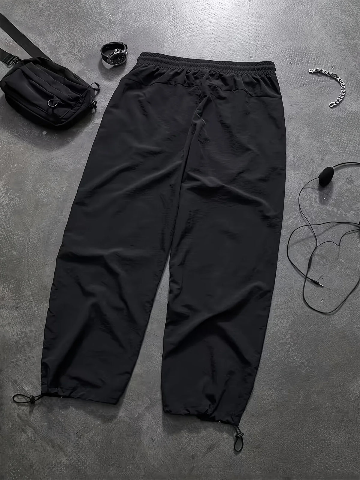 Pantalones anchos estilo paracaídas con bloques