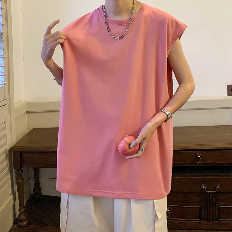 Camiseta sin mangas de algodón para hombre
