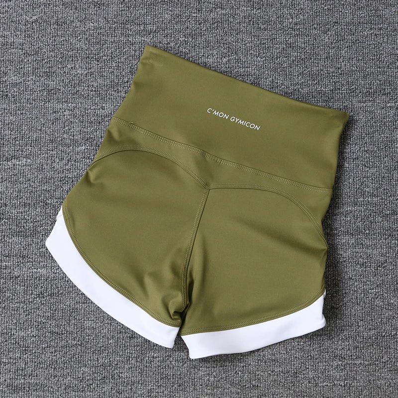 Pantalones cortos deportivos ajustados de cintura alta