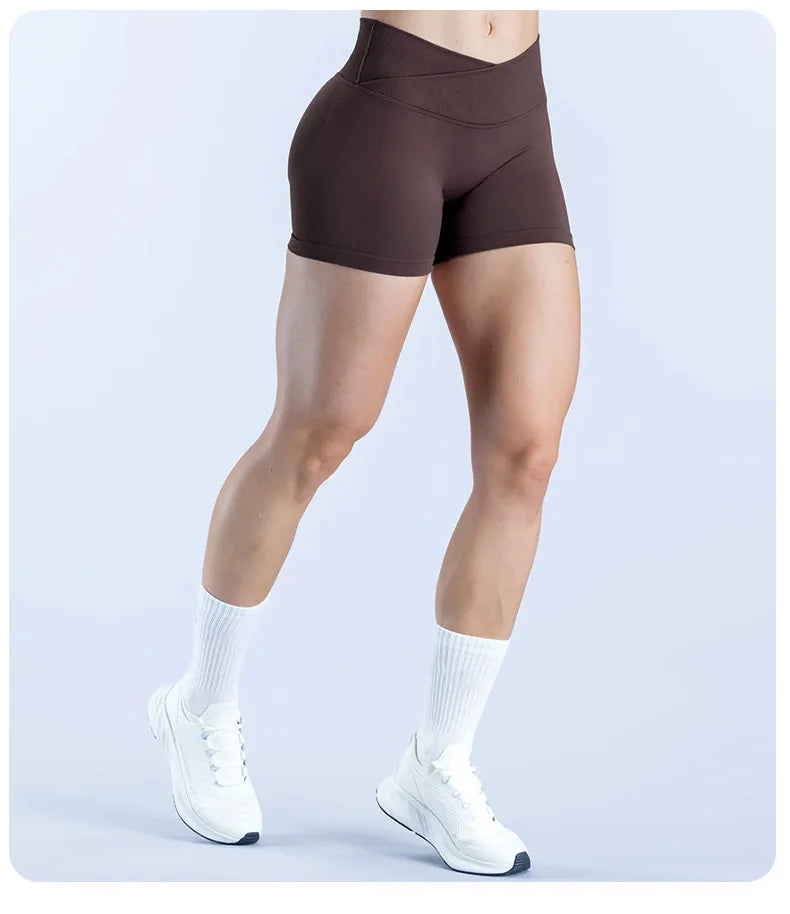 Shorts de yoga con cintura cruzada