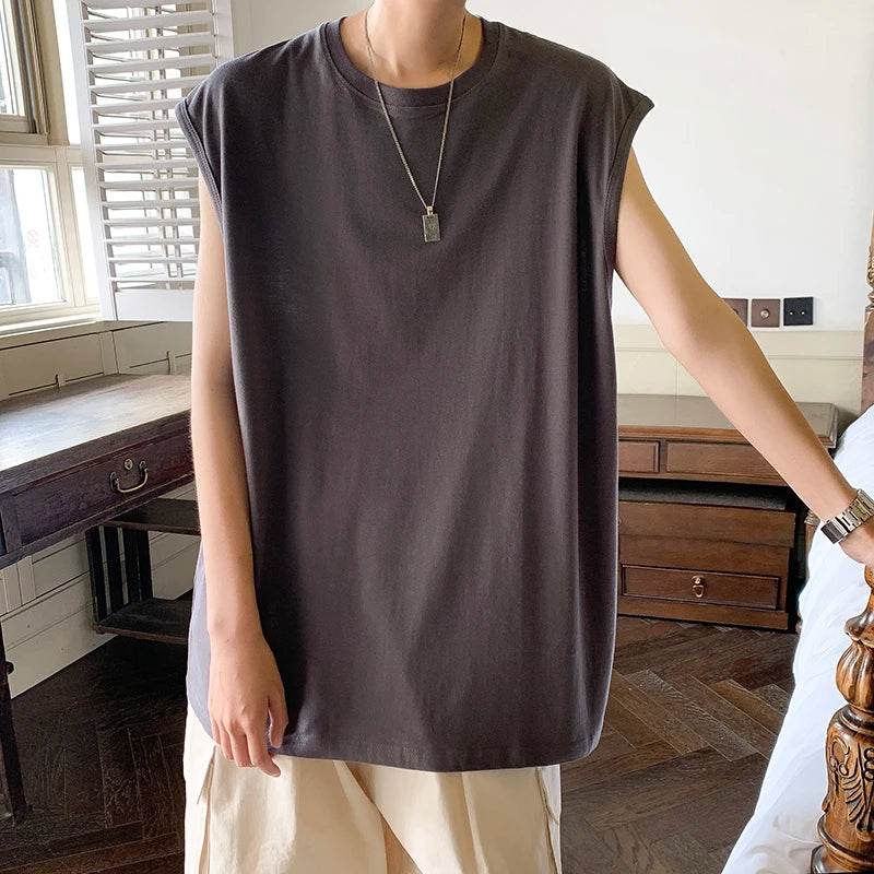Camiseta sin mangas de algodón para hombre